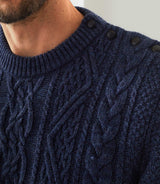 Pull col rond bleu "Sarbello" - IZAC