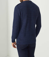 Pull col rond bleu "Sarbello" - IZAC