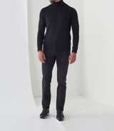 Pull col roulé noir "Serafino" - IZAC