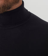 Pull col roulé noir "Serafino" - IZAC