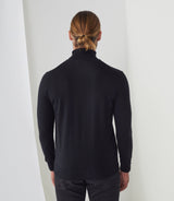 Pull col roulé noir "Serafino" - IZAC