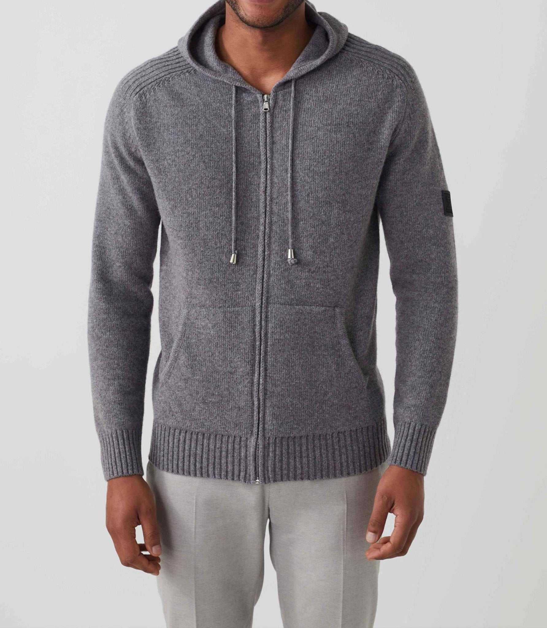 Gilet zippé à capuche gris "Sergei" - IZAC