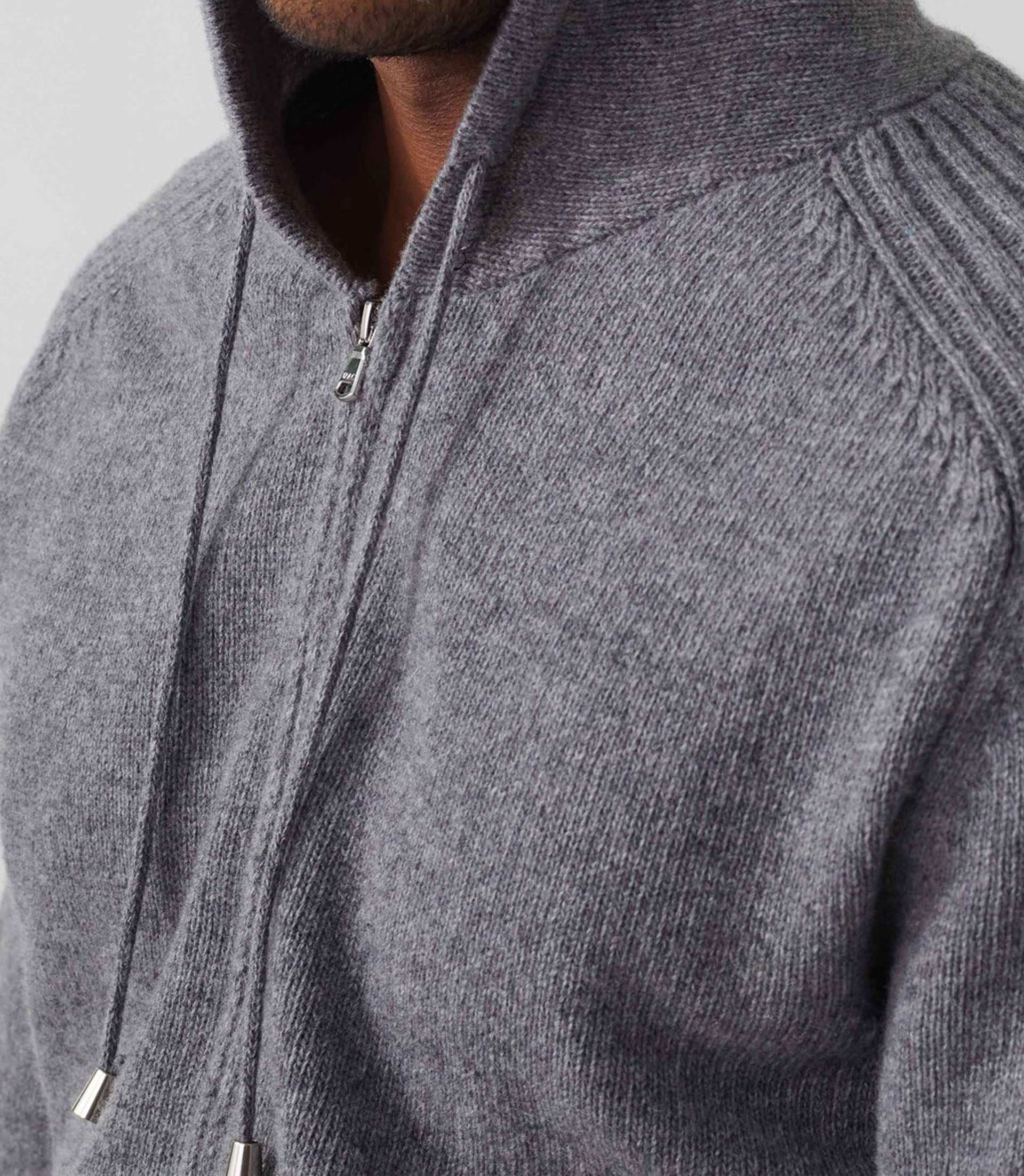 Gilet zippé à capuche gris "Sergei" - IZAC