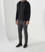 Gilet zippé à capuche noir "Sergei" - IZAC