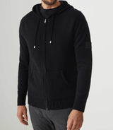 Gilet zippé à capuche noir "Sergei" - IZAC