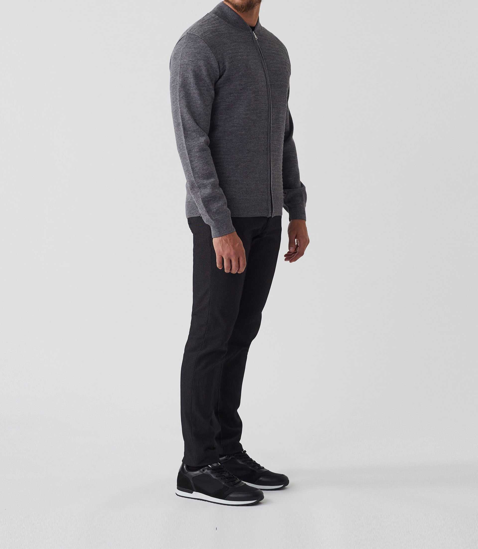 Gilet zippé col teddy gris "Sesto" - IZAC