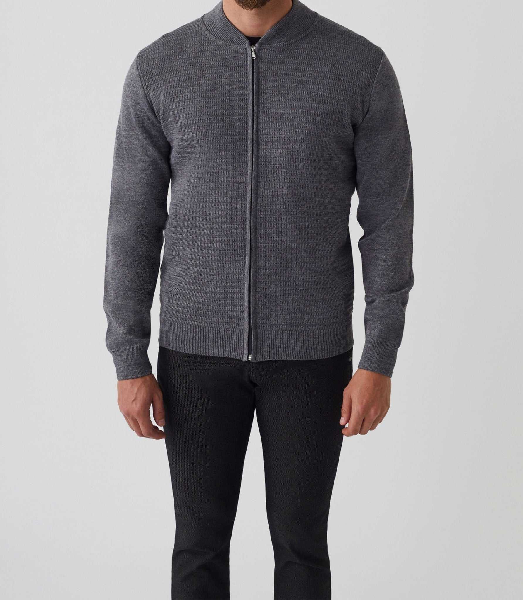 Gilet zippé col teddy gris "Sesto" - IZAC