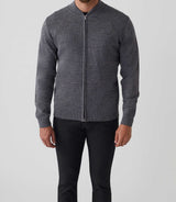Gilet zippé col teddy gris "Sesto" - IZAC