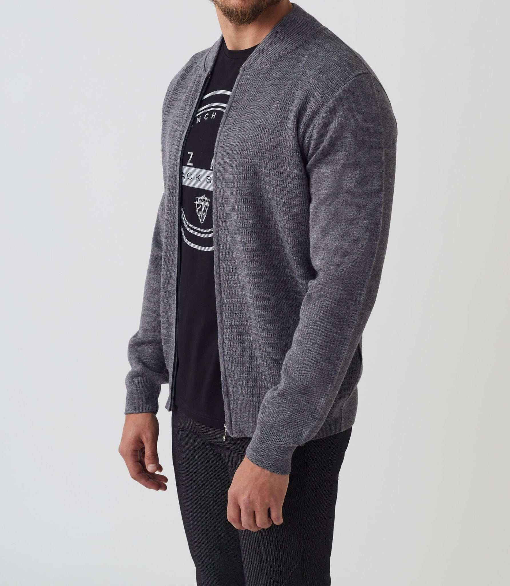 Gilet zippé col teddy gris "Sesto" - IZAC