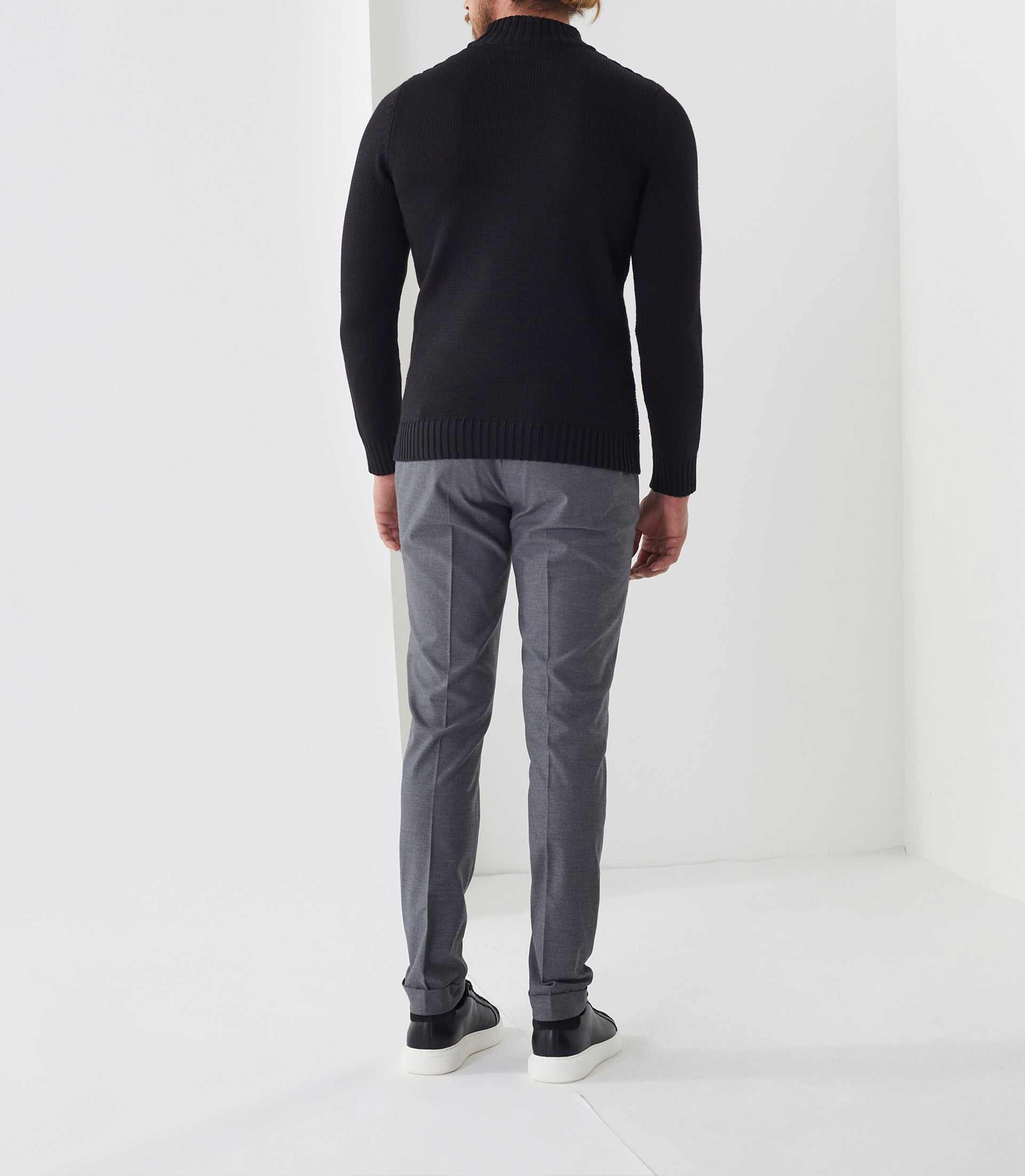 Pull col montant laine noir "Simeo" - IZAC