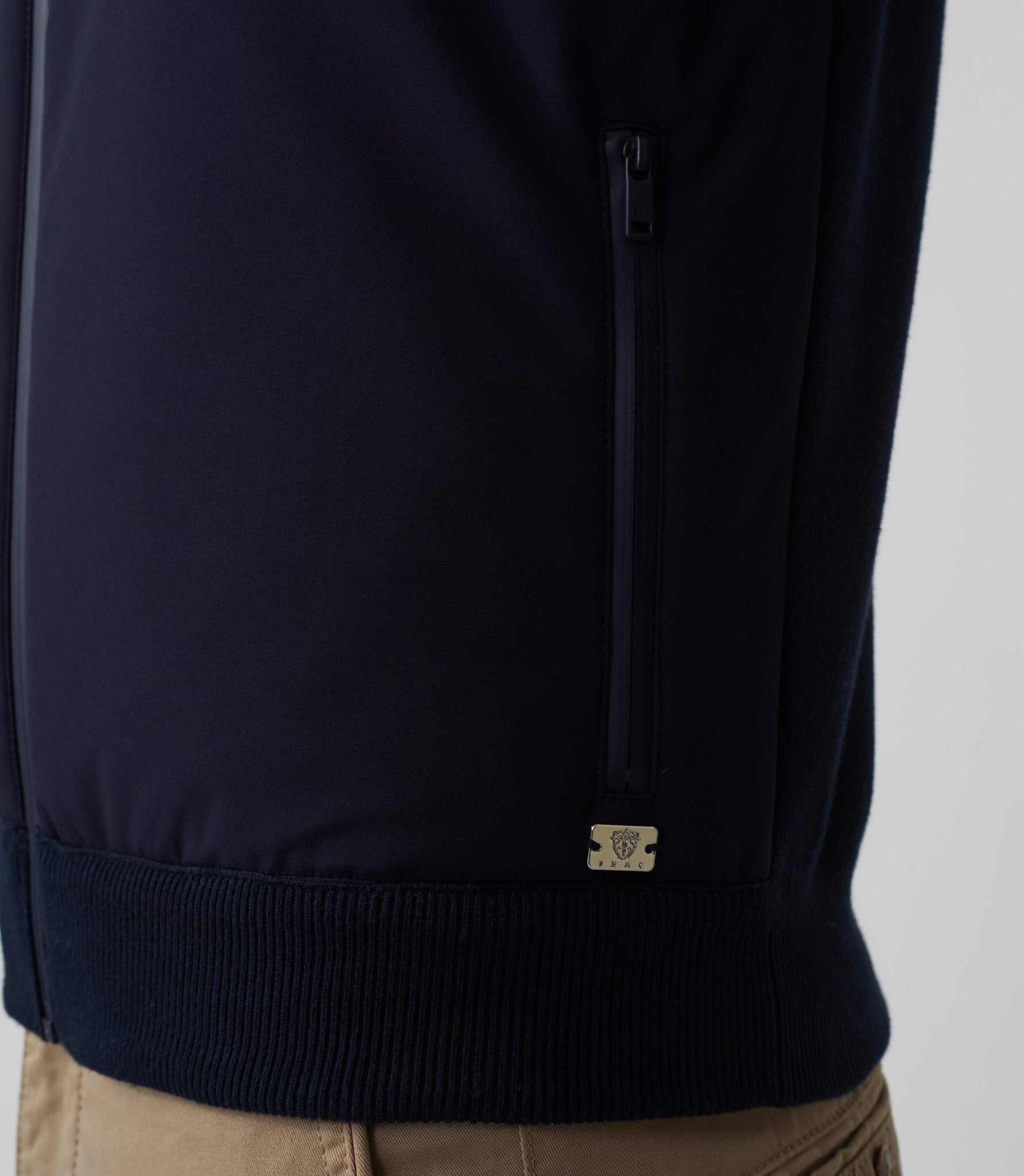 Gilet zippé col teddy marine "SWsherkan" - IZAC