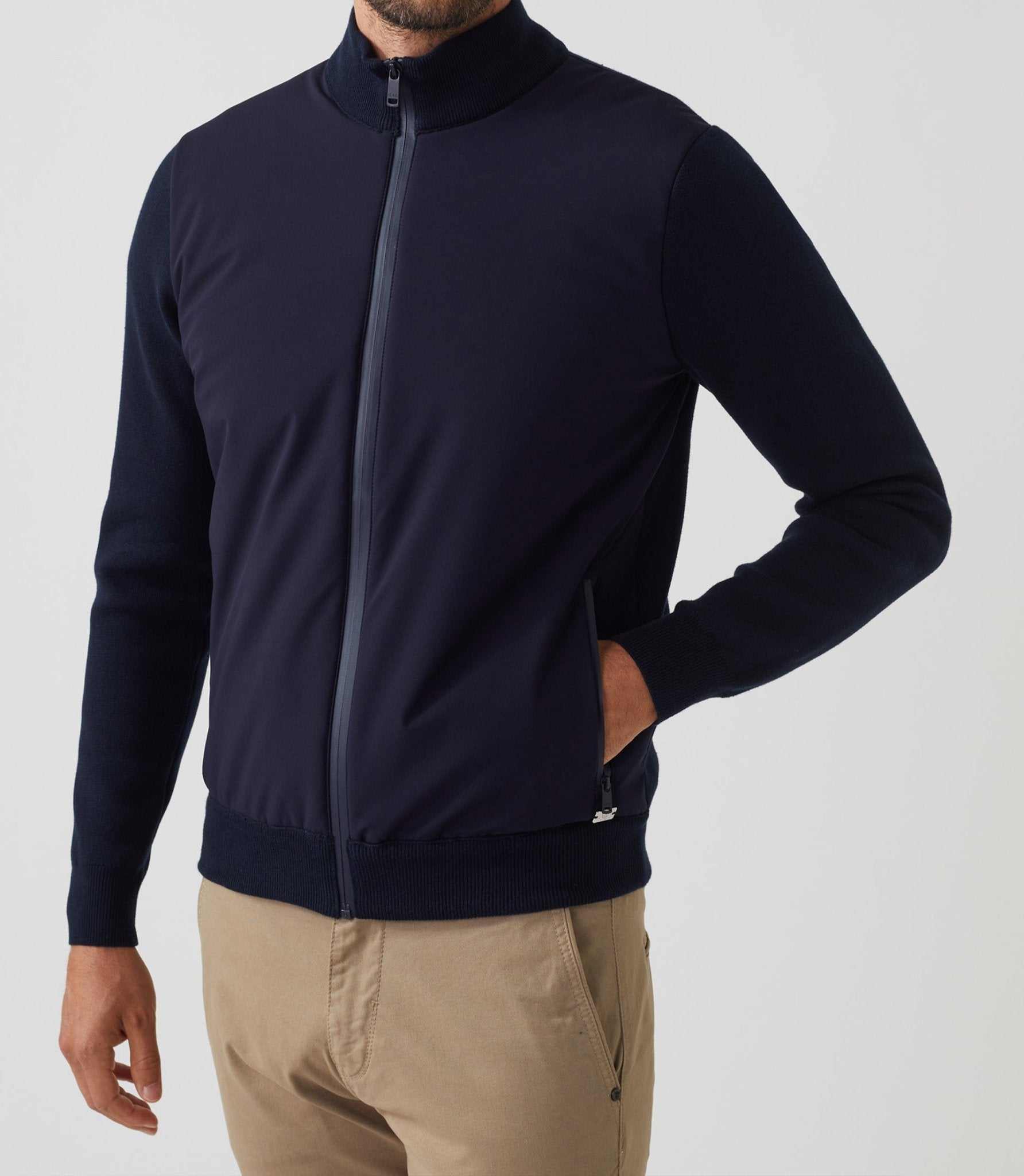 Gilet zippé col teddy marine "SWsherkan" - IZAC