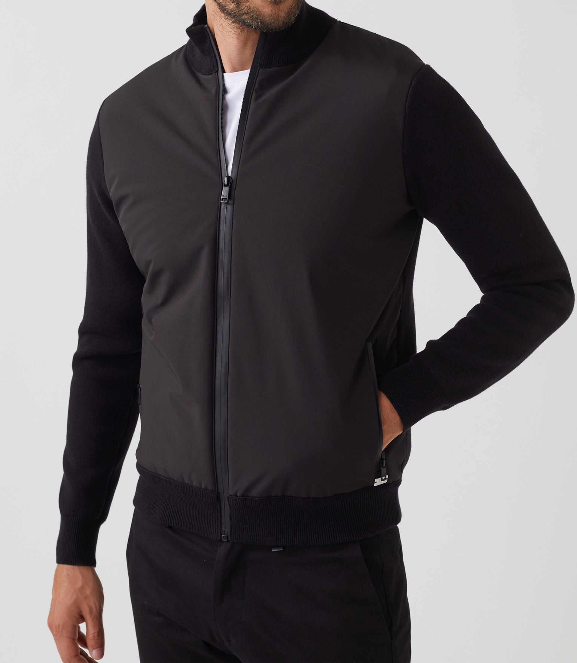 Gilet zippé col teddy noir "SWsherkan" - IZAC