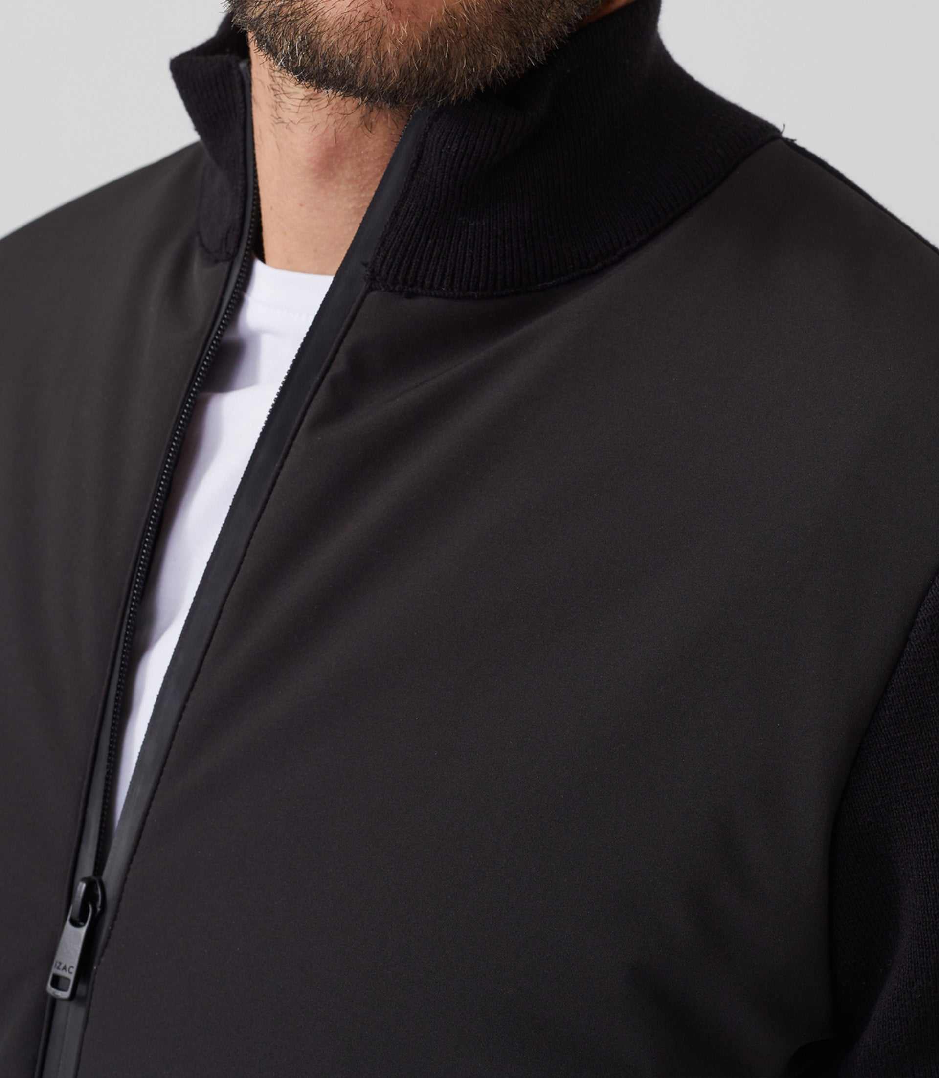 Gilet zippé col teddy noir "SWsherkan" - IZAC
