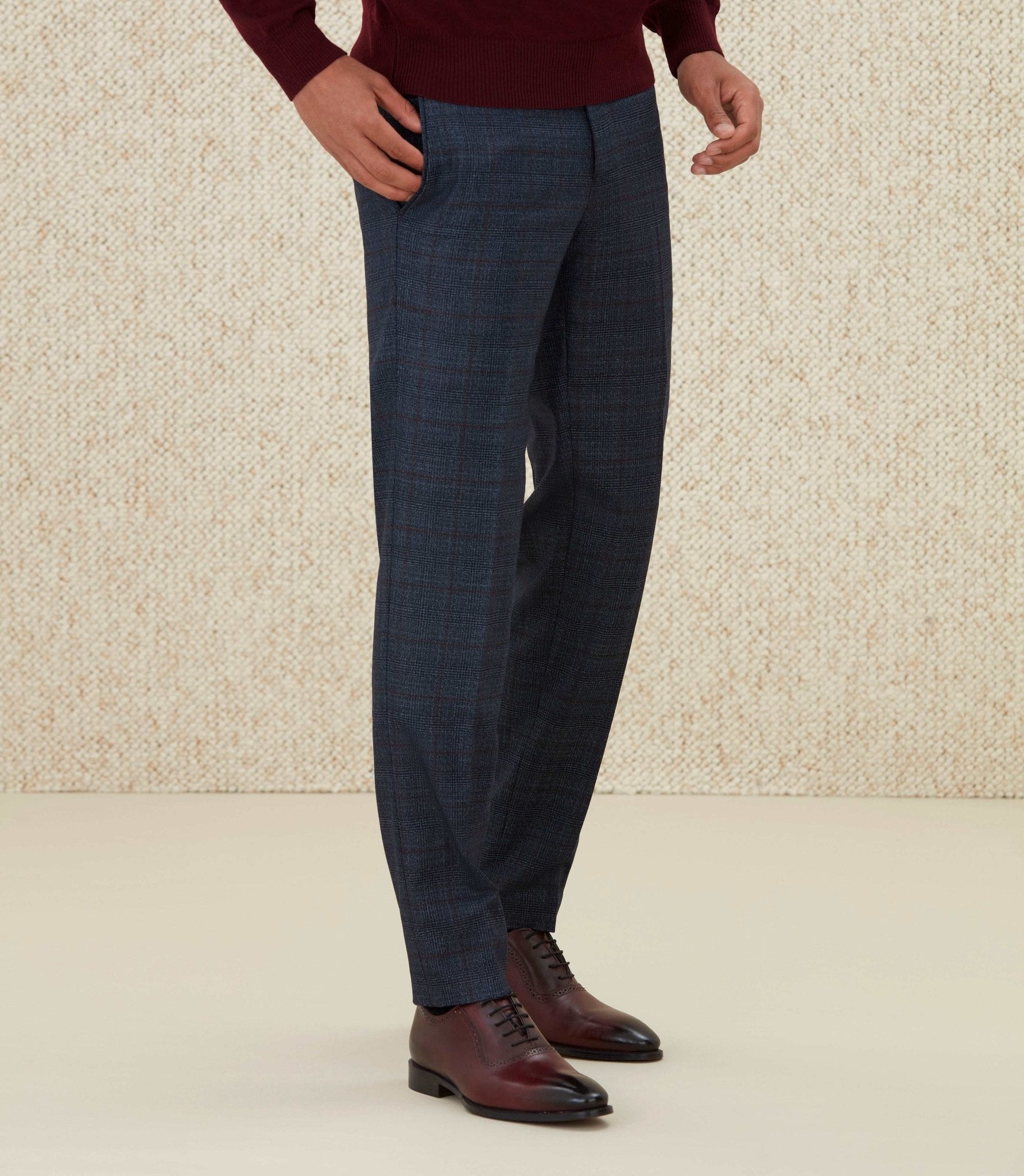 Pantalon Prince de Galles bleu "Neclatant" - IZAC