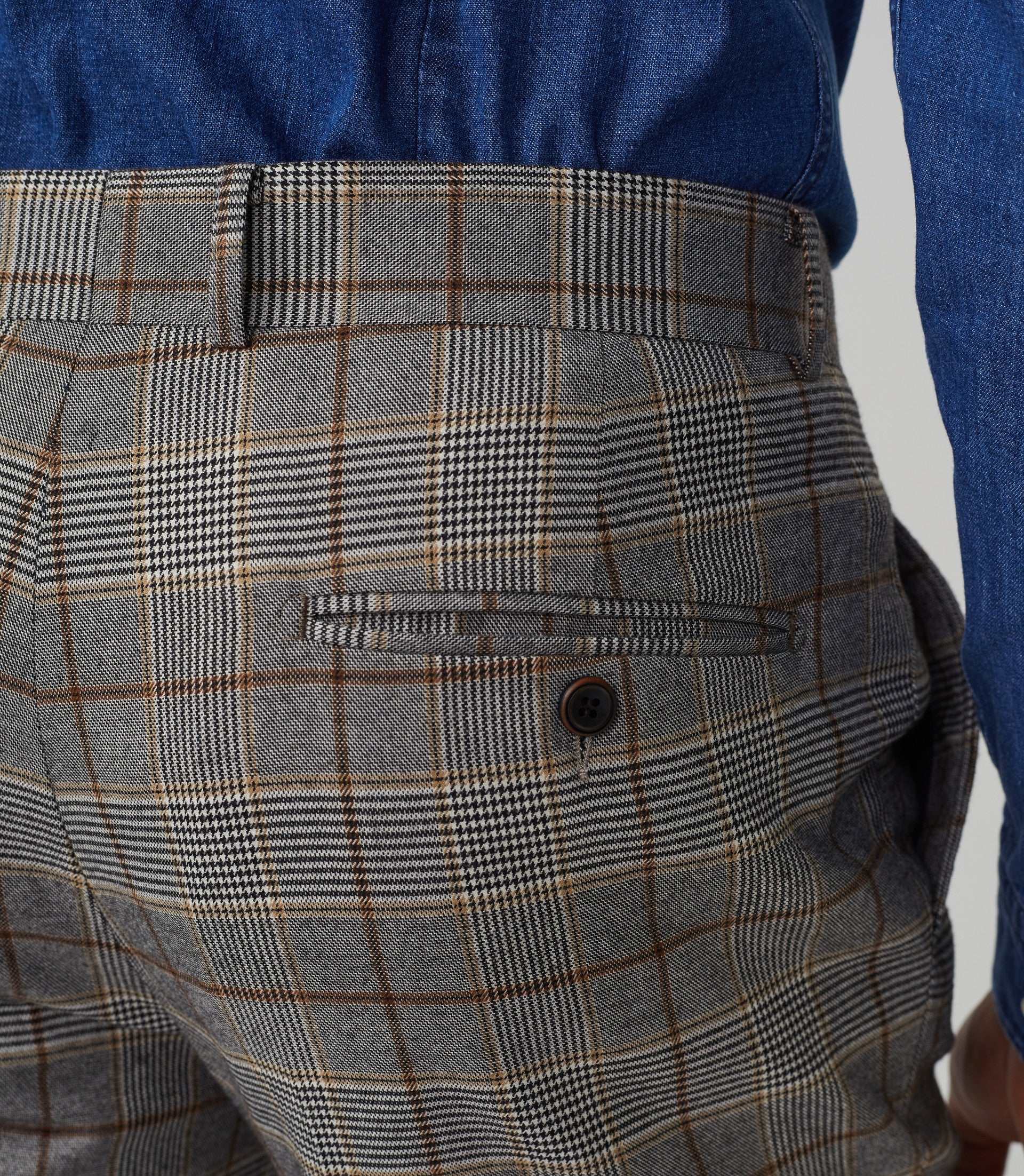 Pantalon ville Prince de Galles beige "Gvinyle" - IZAC