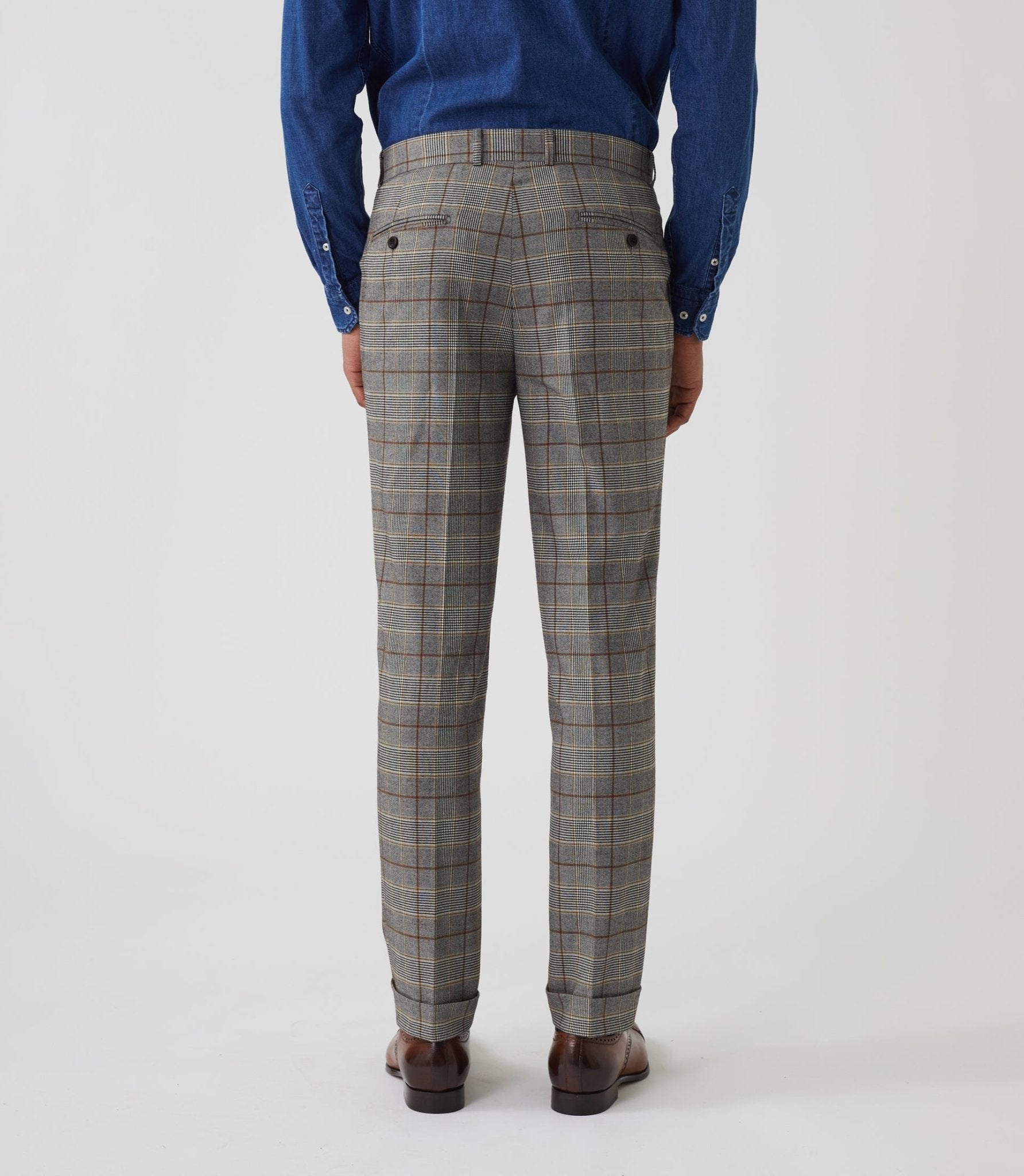 Pantalon ville Prince de Galles beige "Gvinyle" - IZAC