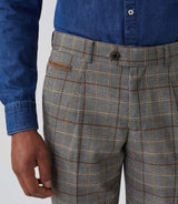 Pantalon ville Prince de Galles beige "Gvinyle" - IZAC