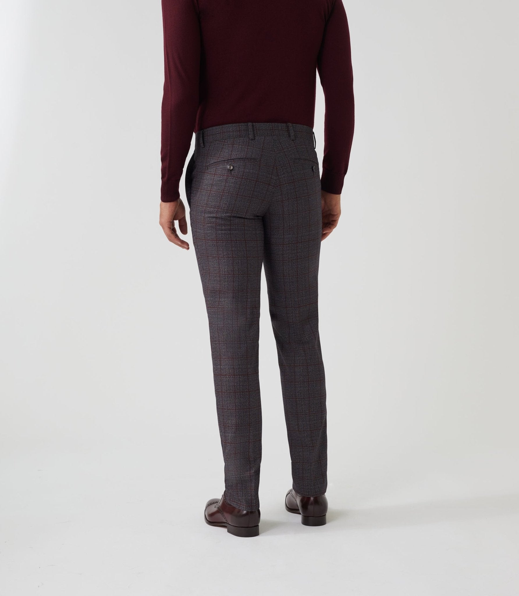 Pantalon ville Prince de Galles marron "Gvisuel" - IZAC