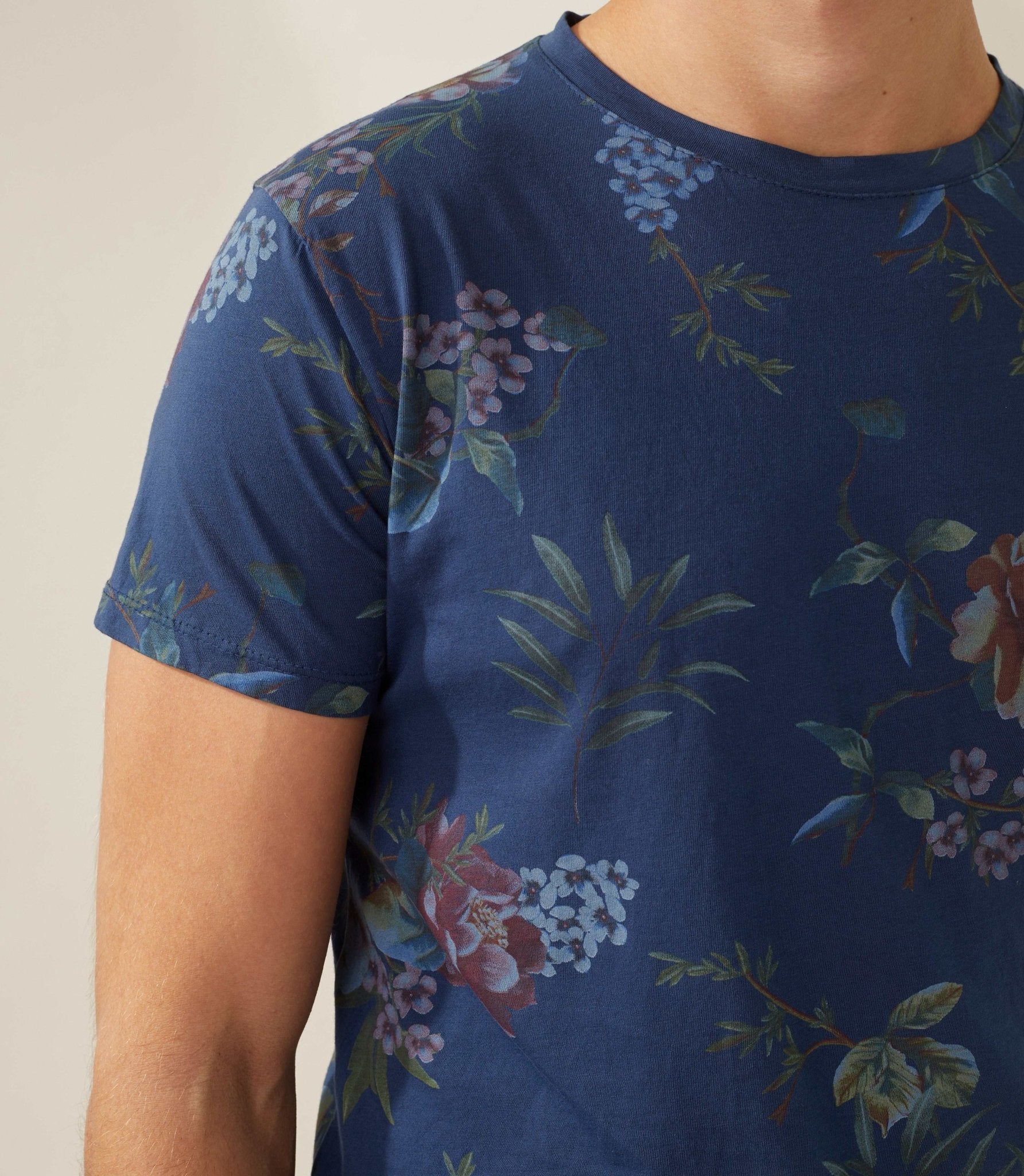 T-shirt col rond imprimé marine "Xylose" - IZAC