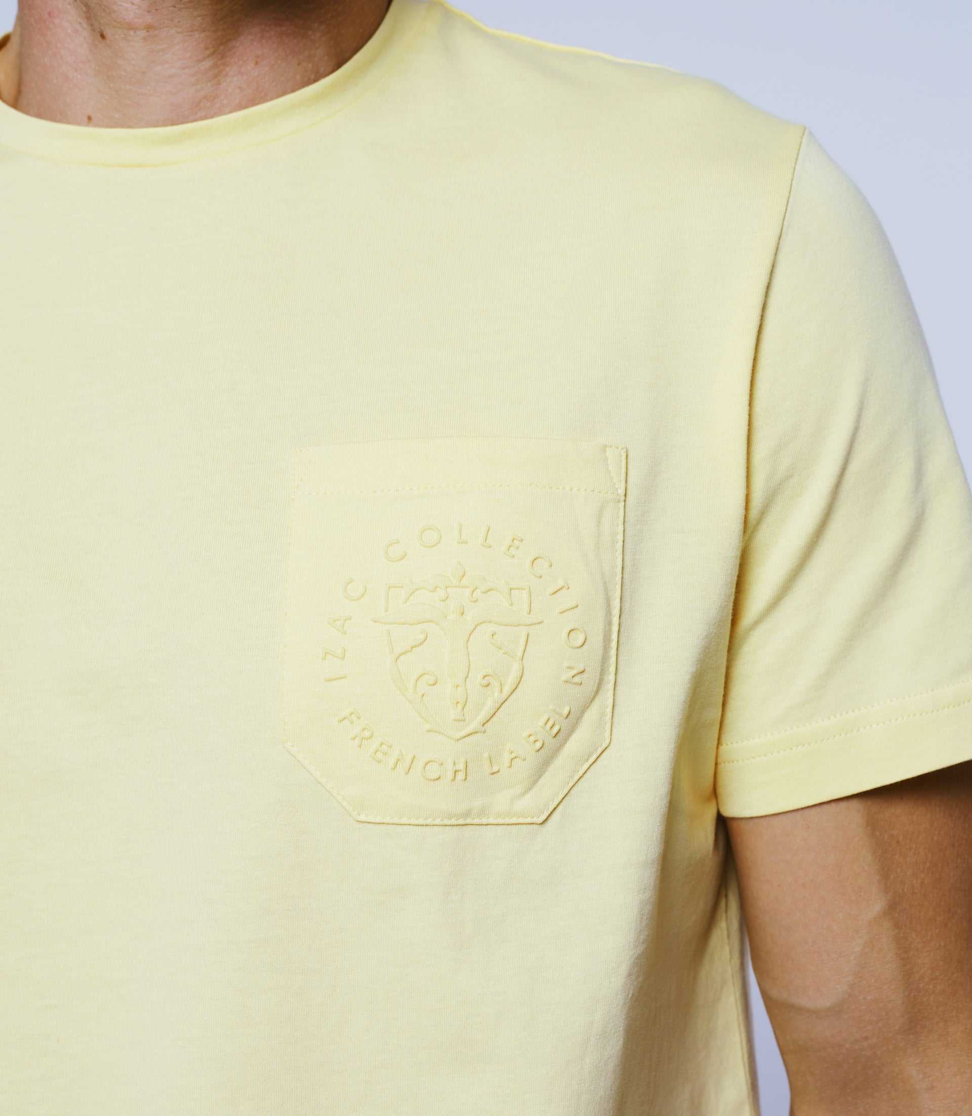 T-shirt col rond jaune "Gabriel" - IZAC