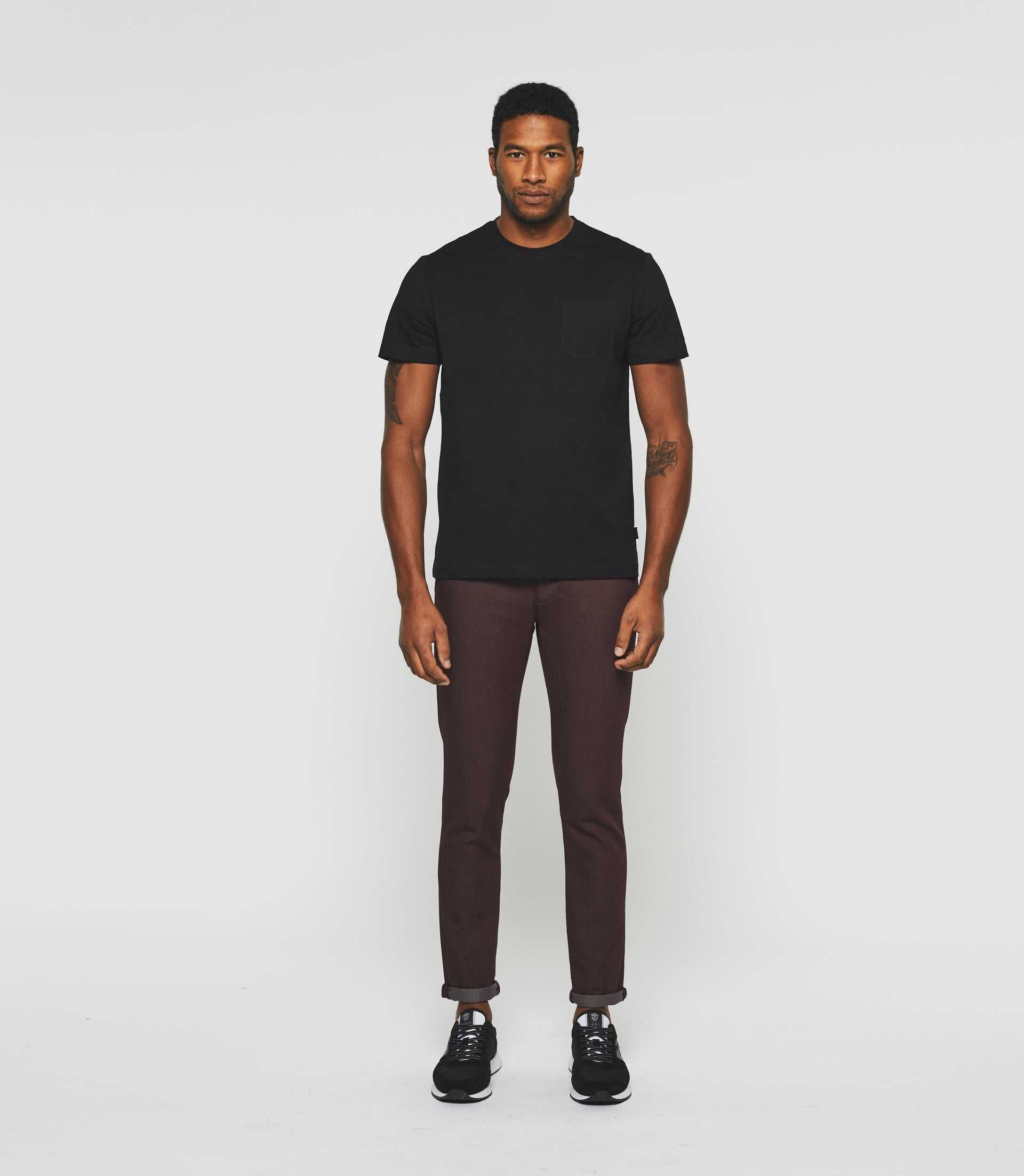 T-shirt col rond noir "Gabriel" - IZAC