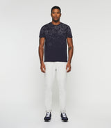 T-shirt logo col rond marine "Georges" - IZAC