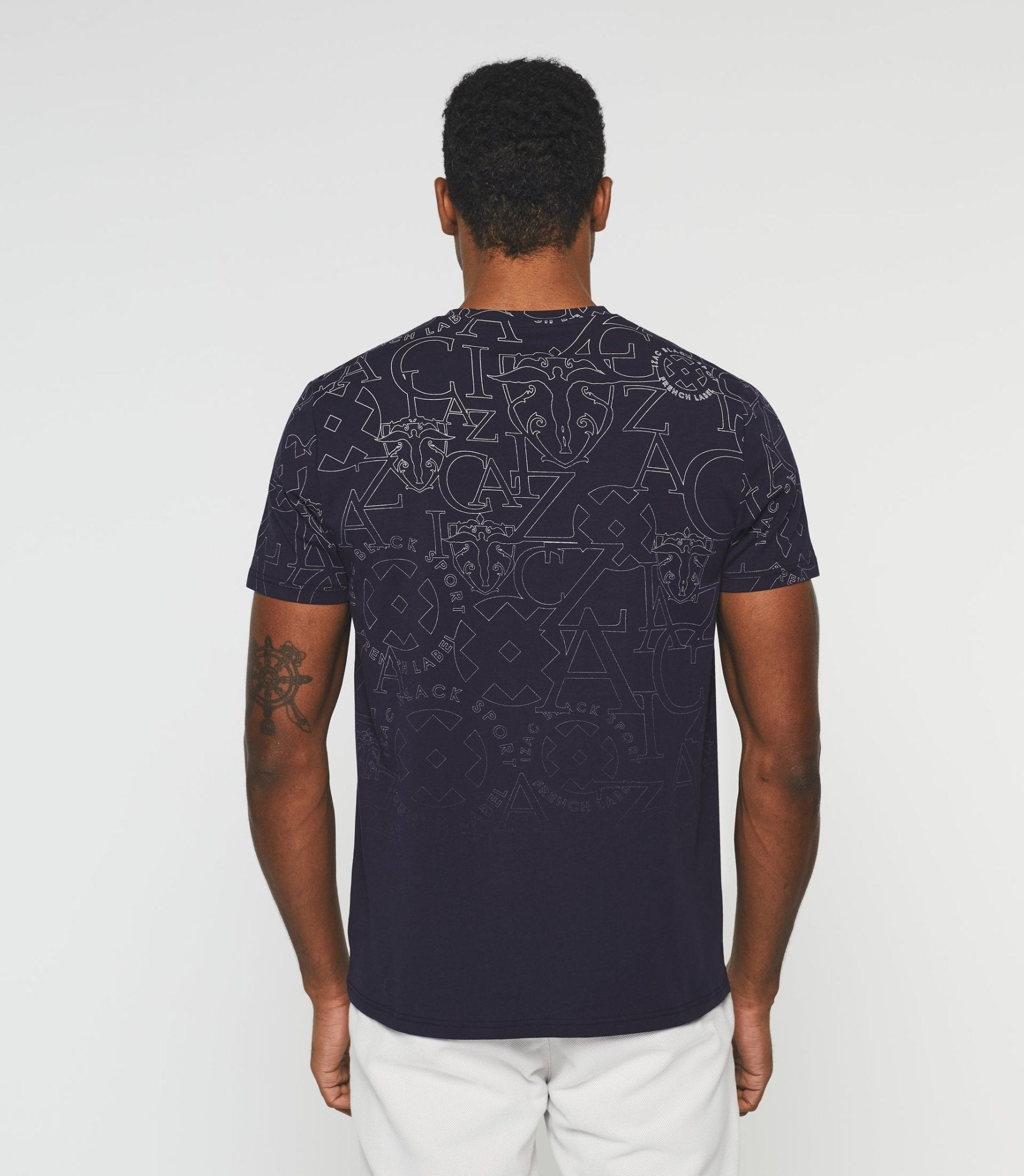 T-shirt logo col rond marine "Georges" - IZAC