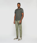 T-shirt manches courtes en lin kaki "Gianni" - IZAC