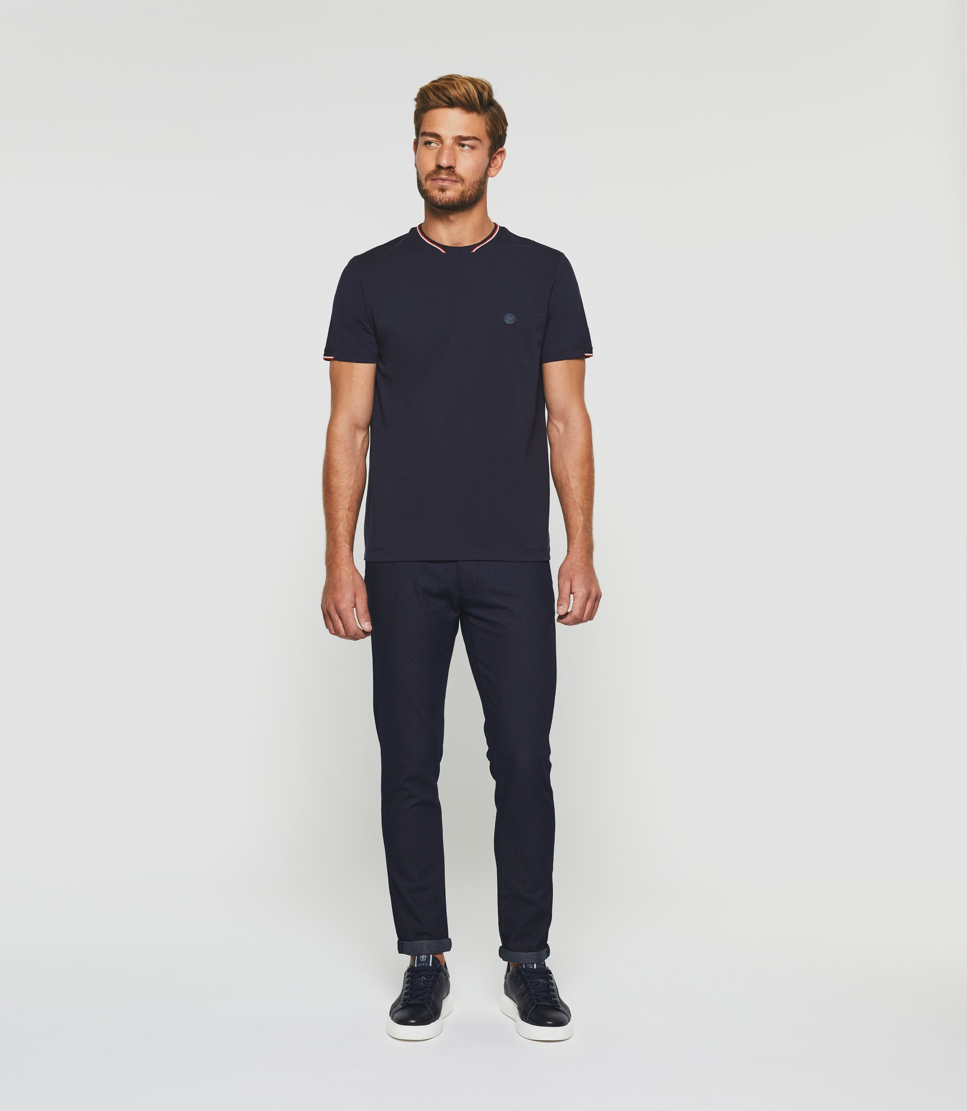 T-shirt manches courtes marine "Glen" - IZAC