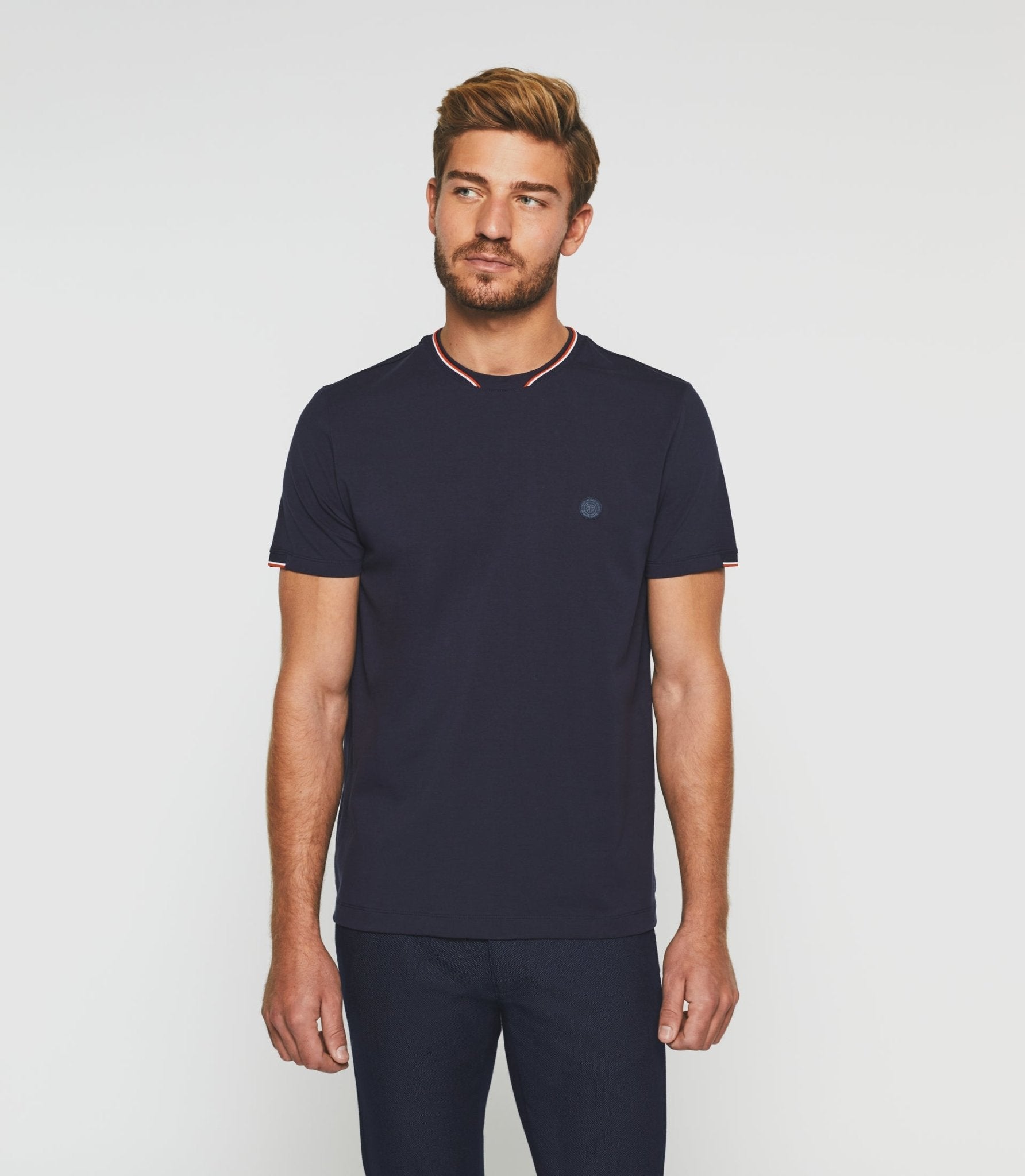T-shirt manches courtes marine "Glen" - IZAC