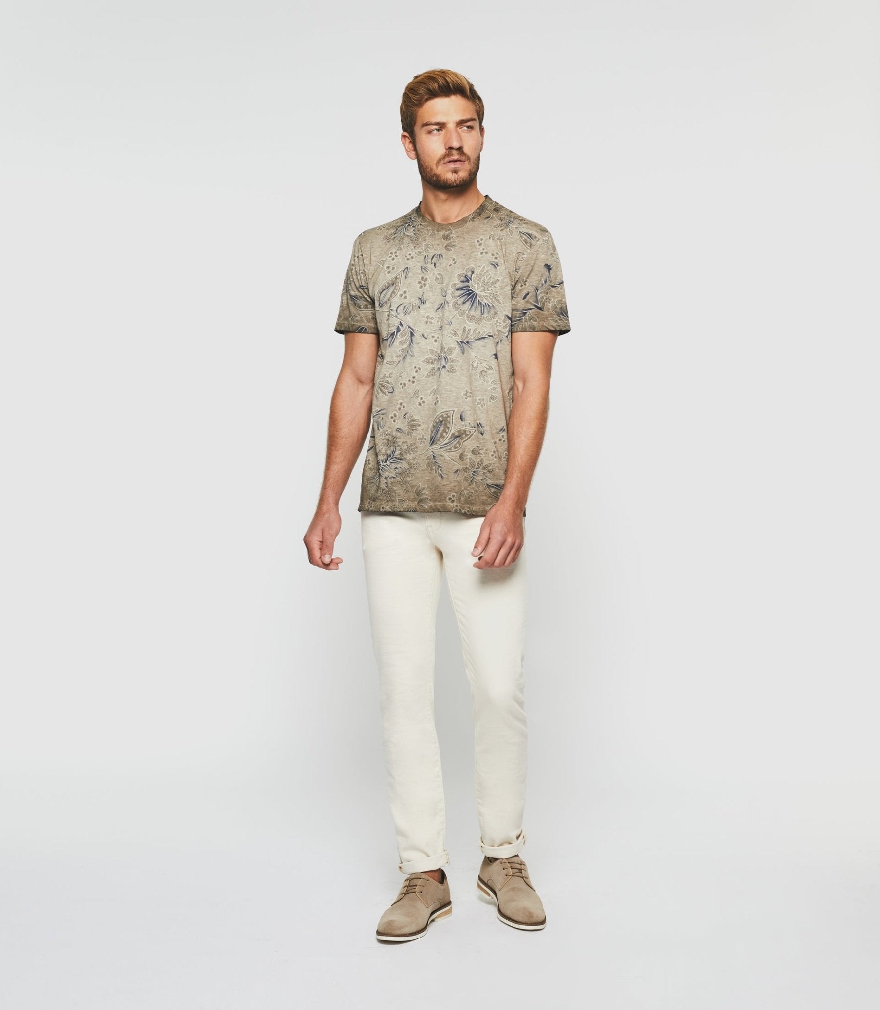 T-shirt à imprimé beige "Guerric" - IZAC