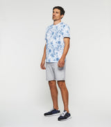 T-shirt à imprimé blanc et bleu "Guilian" - IZAC