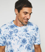 T-shirt à imprimé blanc et bleu "Guilian" - IZAC