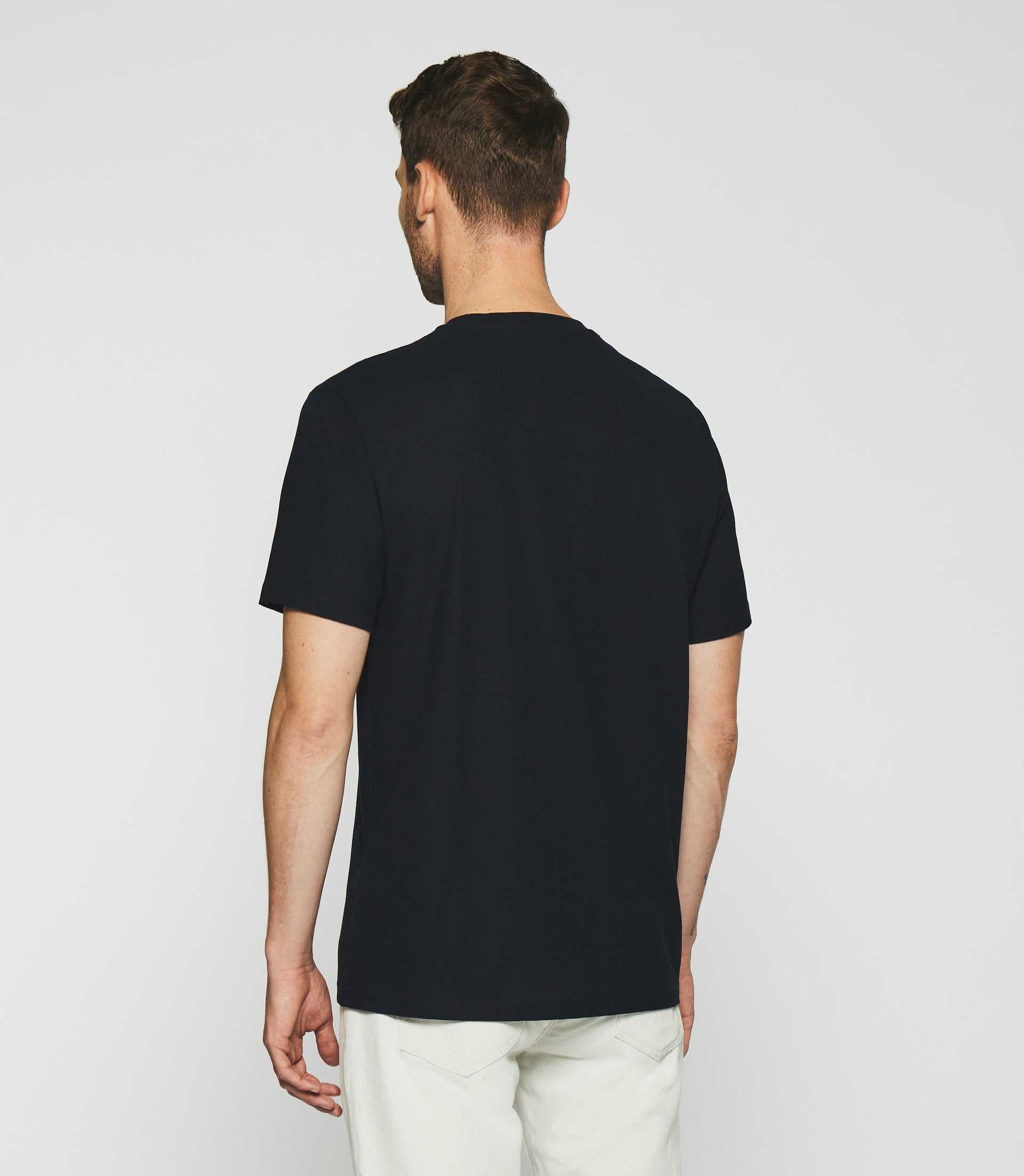 T-shirt à manches courtes uni marine GIOVANY - IZAC