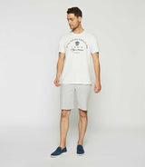 T-shirt à manches courtes brodé écru GUY - IZAC