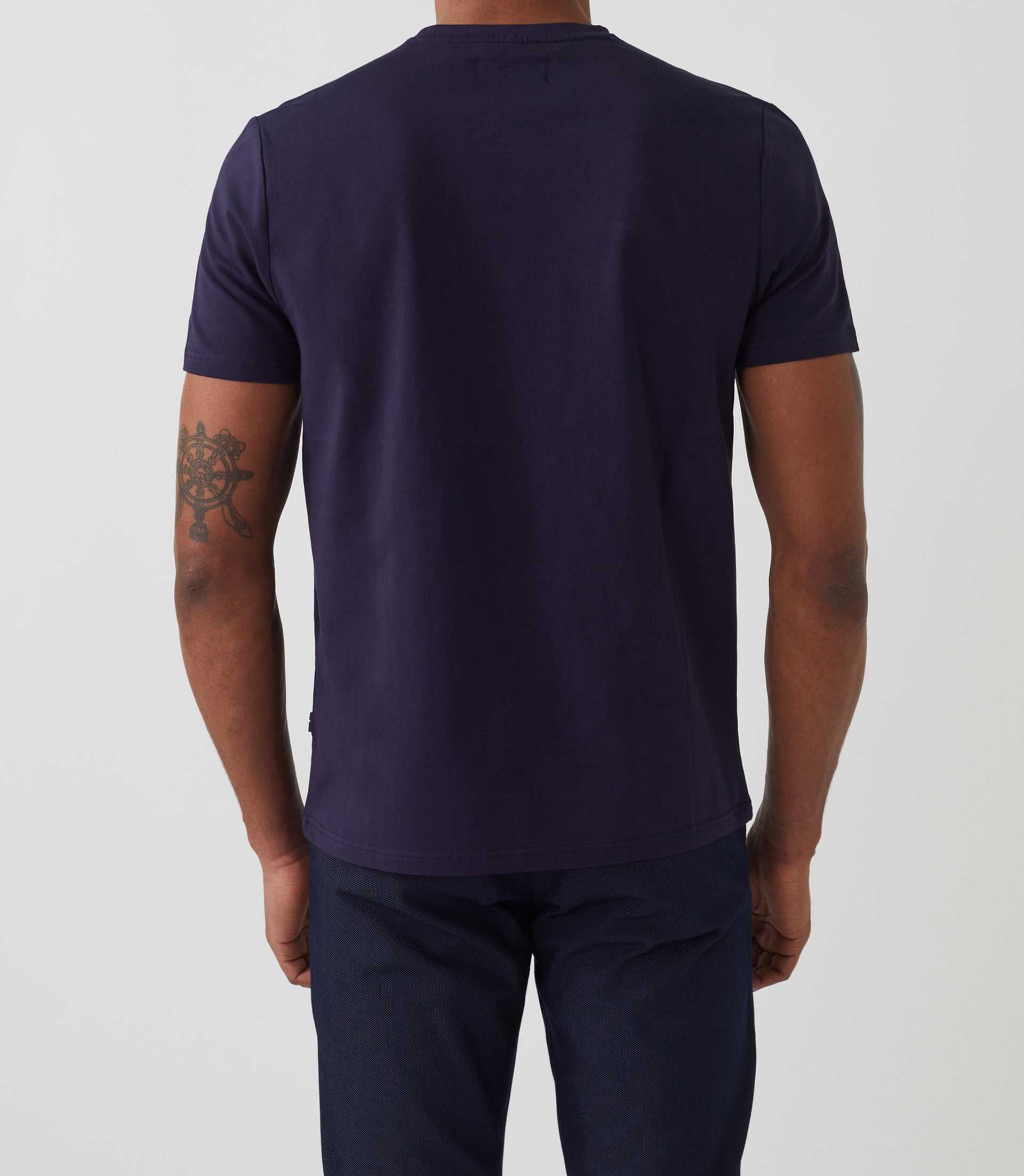 T-shirt col rond avec logo marine "Hamilton" - IZAC