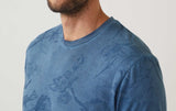 T-shirt col rond manches courtes bleu "Harry" - IZAC