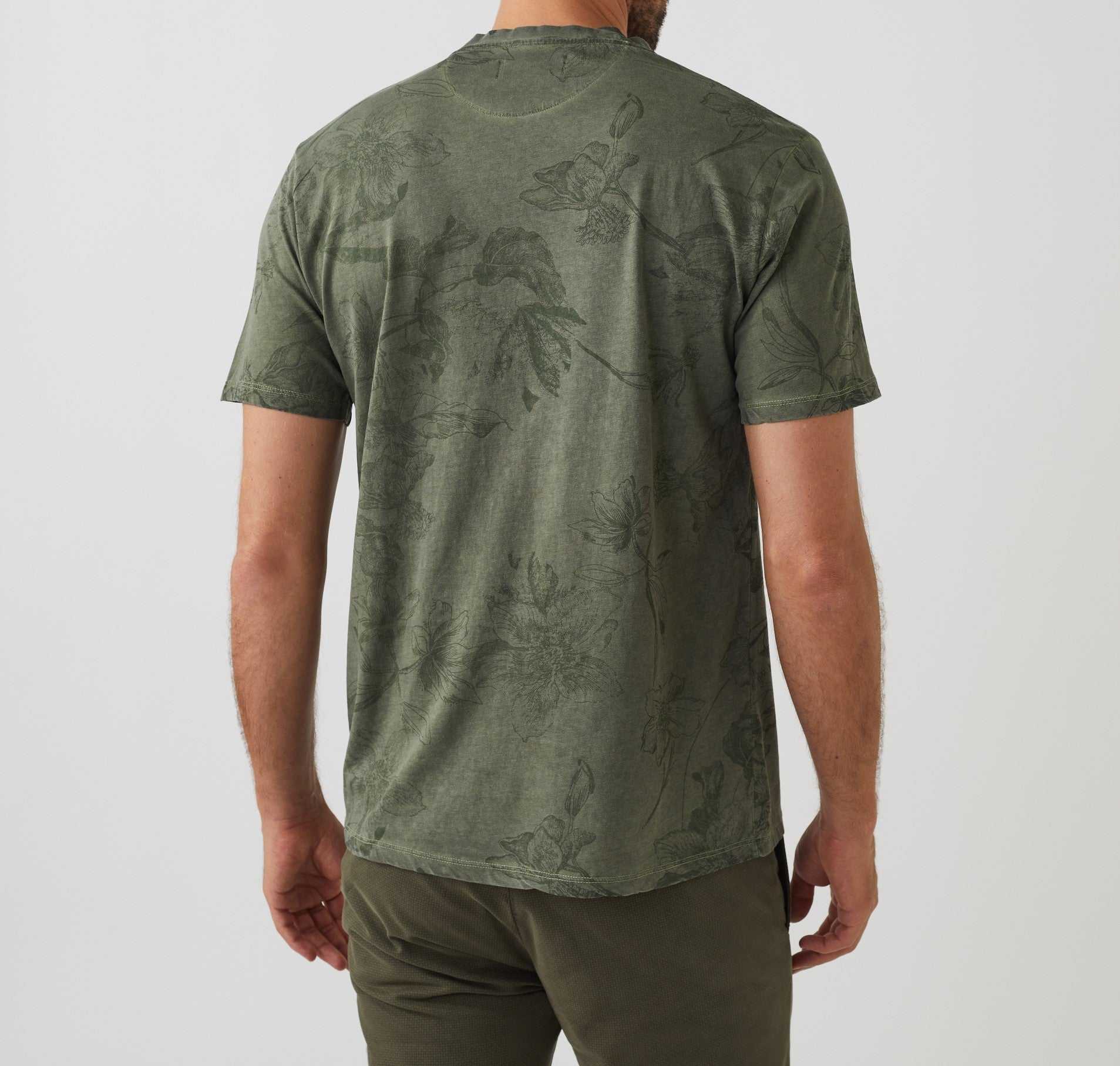 T-shirt à manches courtes col rond kaki "Harry" - IZAC