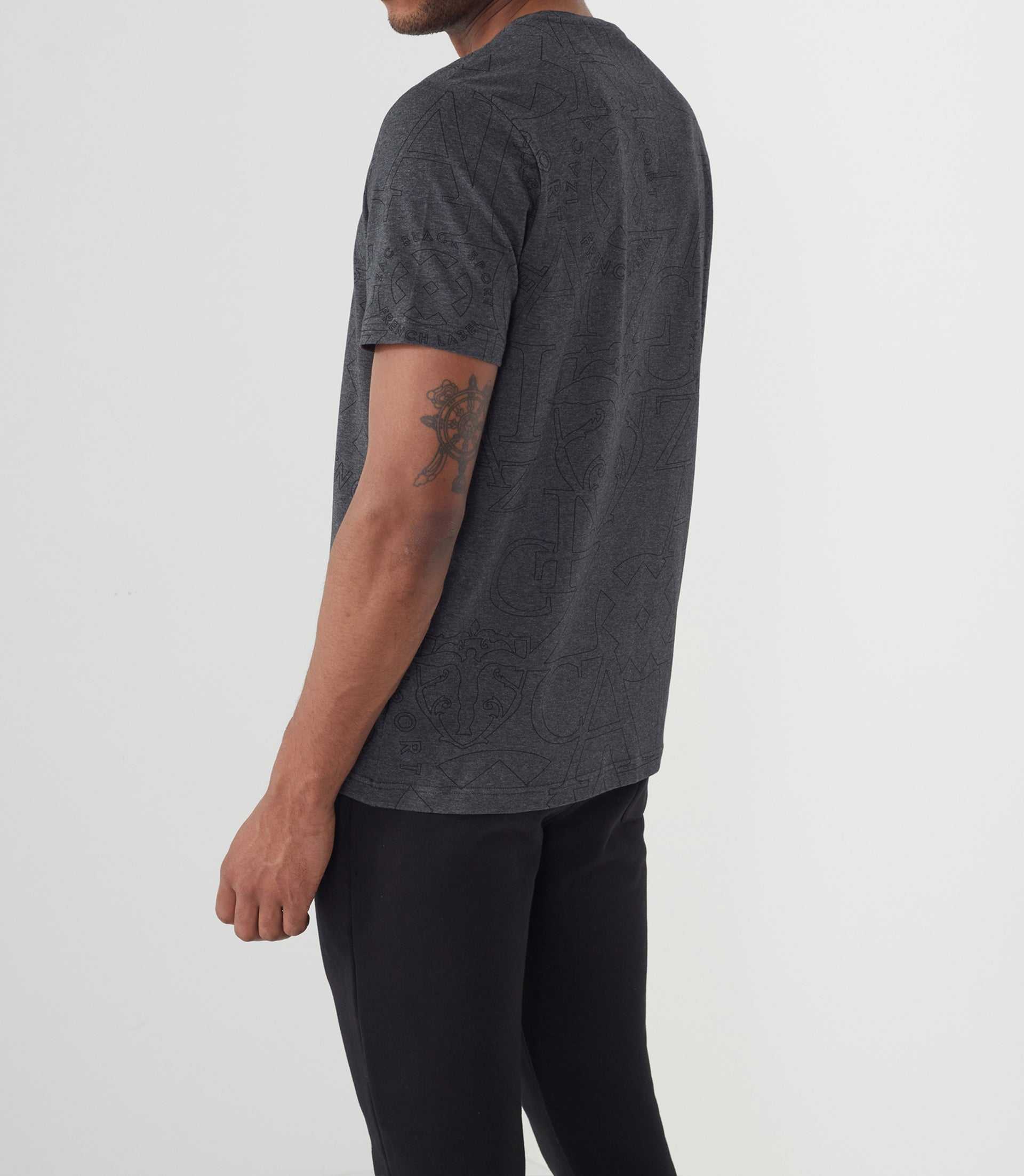 T-shirt manches courtes avec logo gris anthracite "Hector" - IZAC