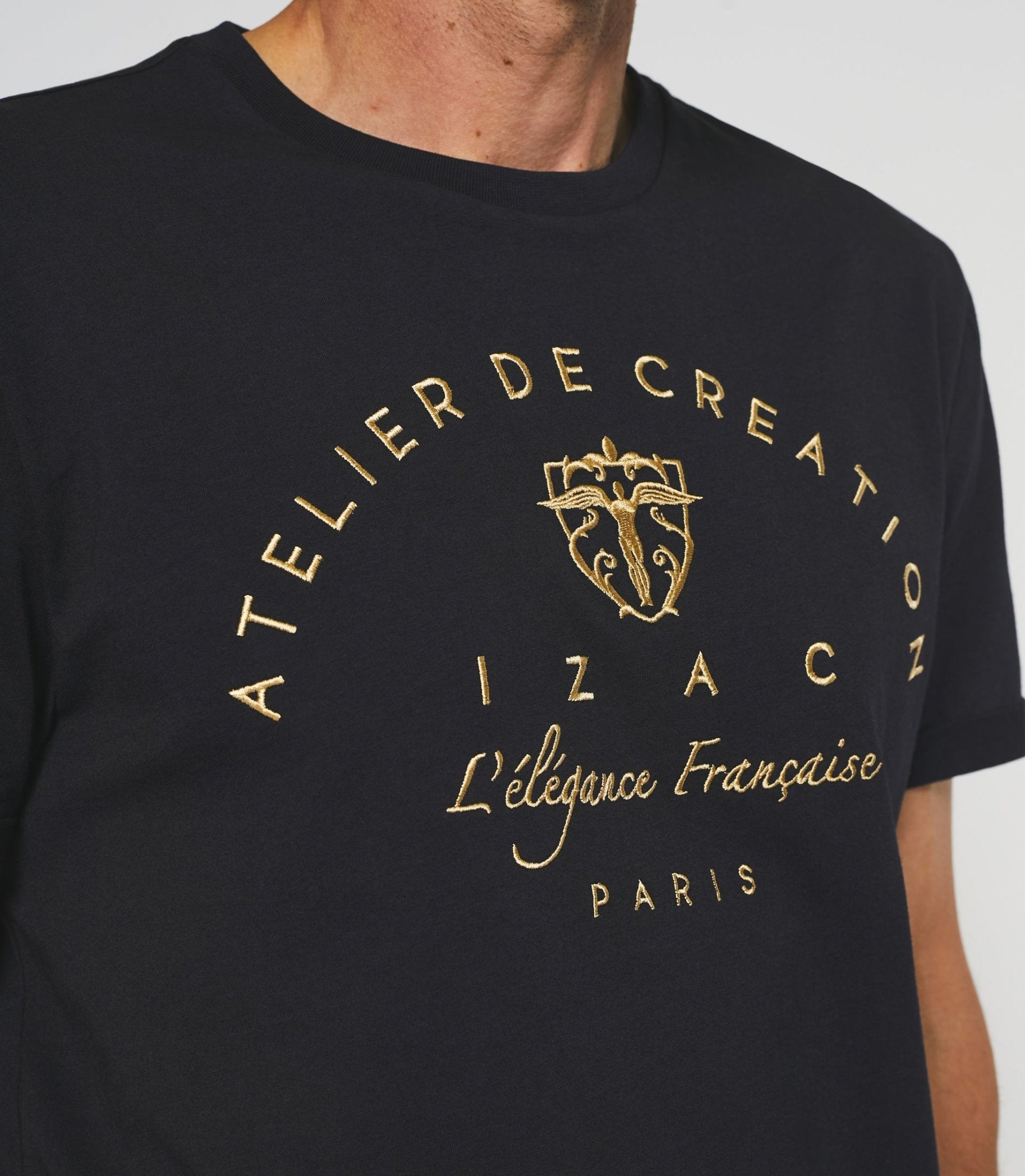 T-shirt manches courtes avec imprimé logo marine NOLAN - IZAC