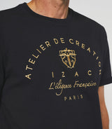 T-shirt manches courtes avec imprimé logo marine NOLAN - IZAC