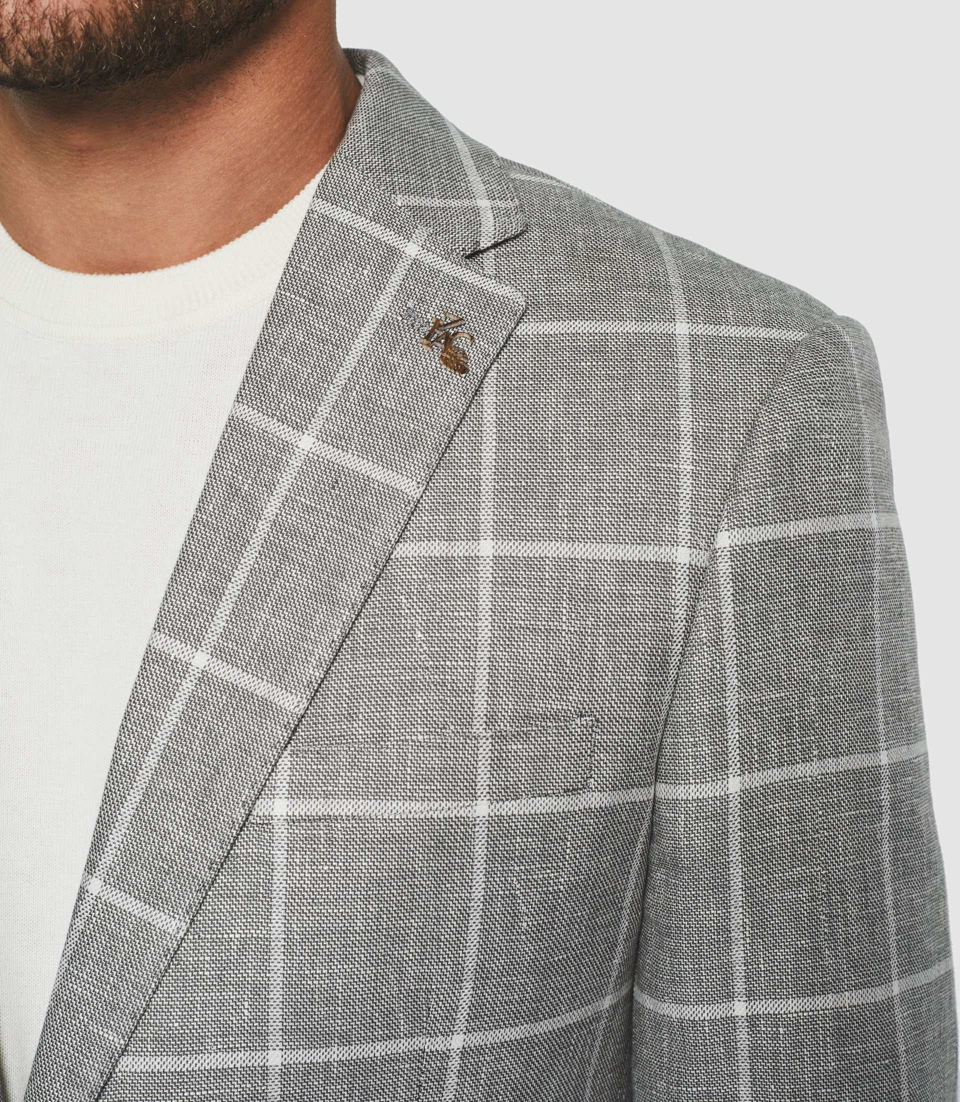 Veste casual à carreaux kaki "Alfeo" - IZAC