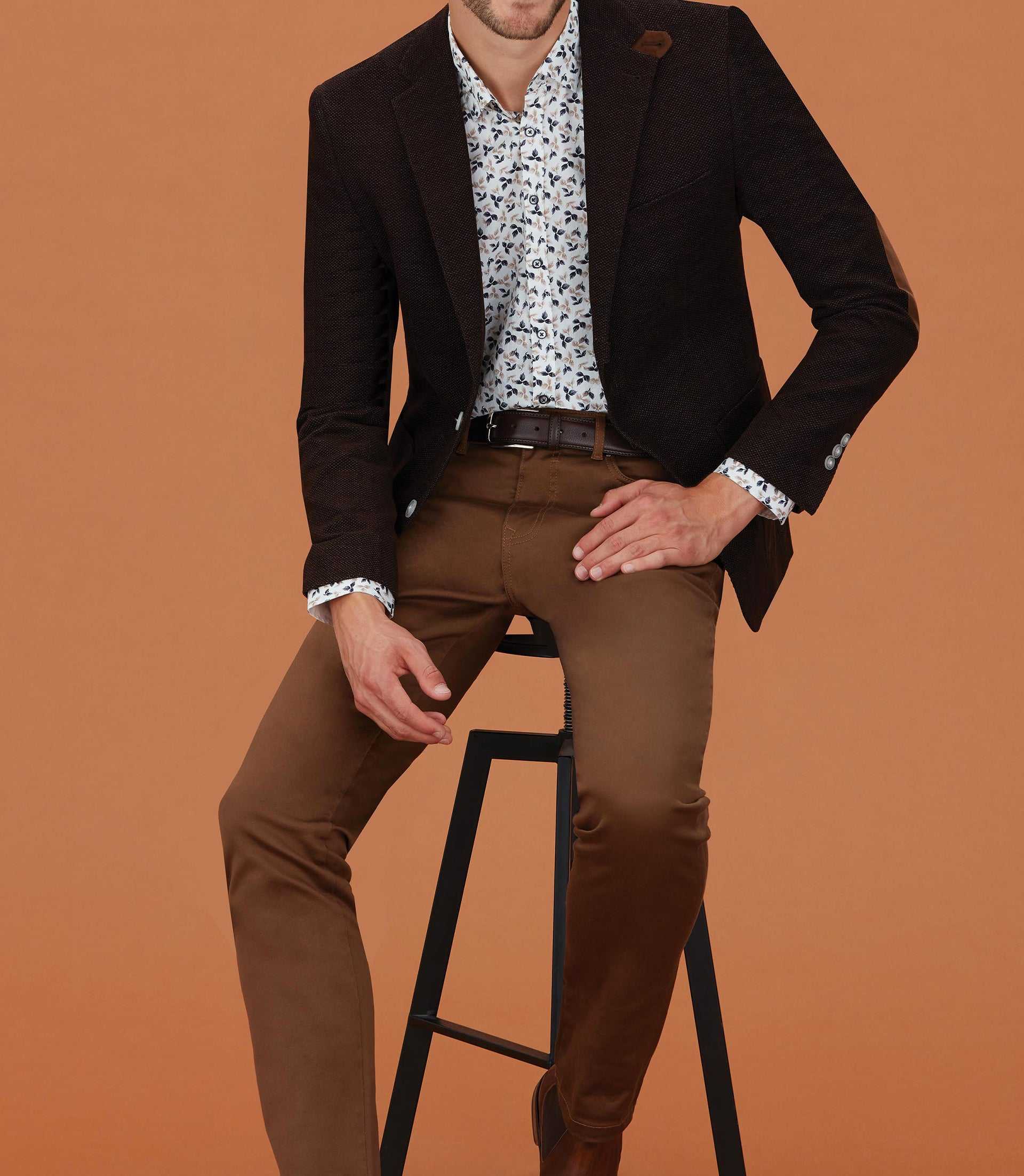 Veste casual velours marron "Iconique" - IZAC