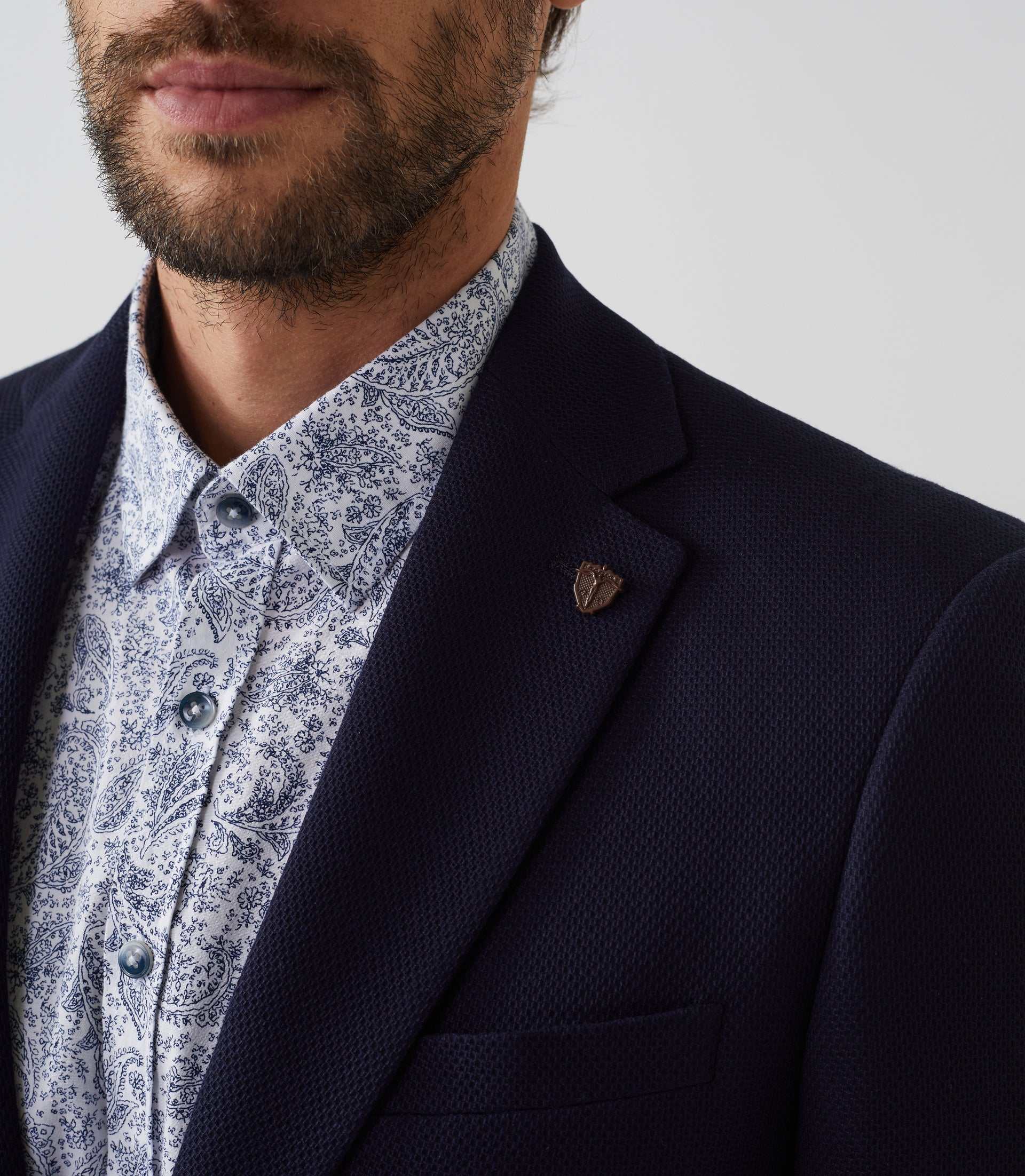 Veste 2 boutons avec coudières navy "Inclassable" - IZAC