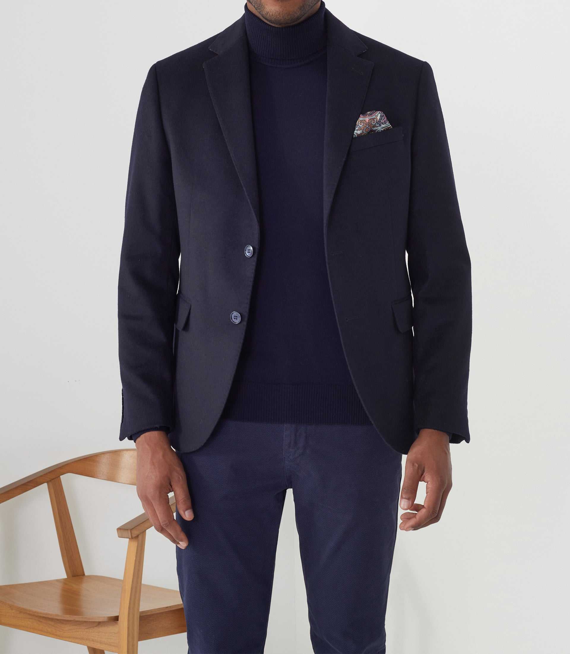 Veste casual avec cachemire marine "Raffineur" - IZAC