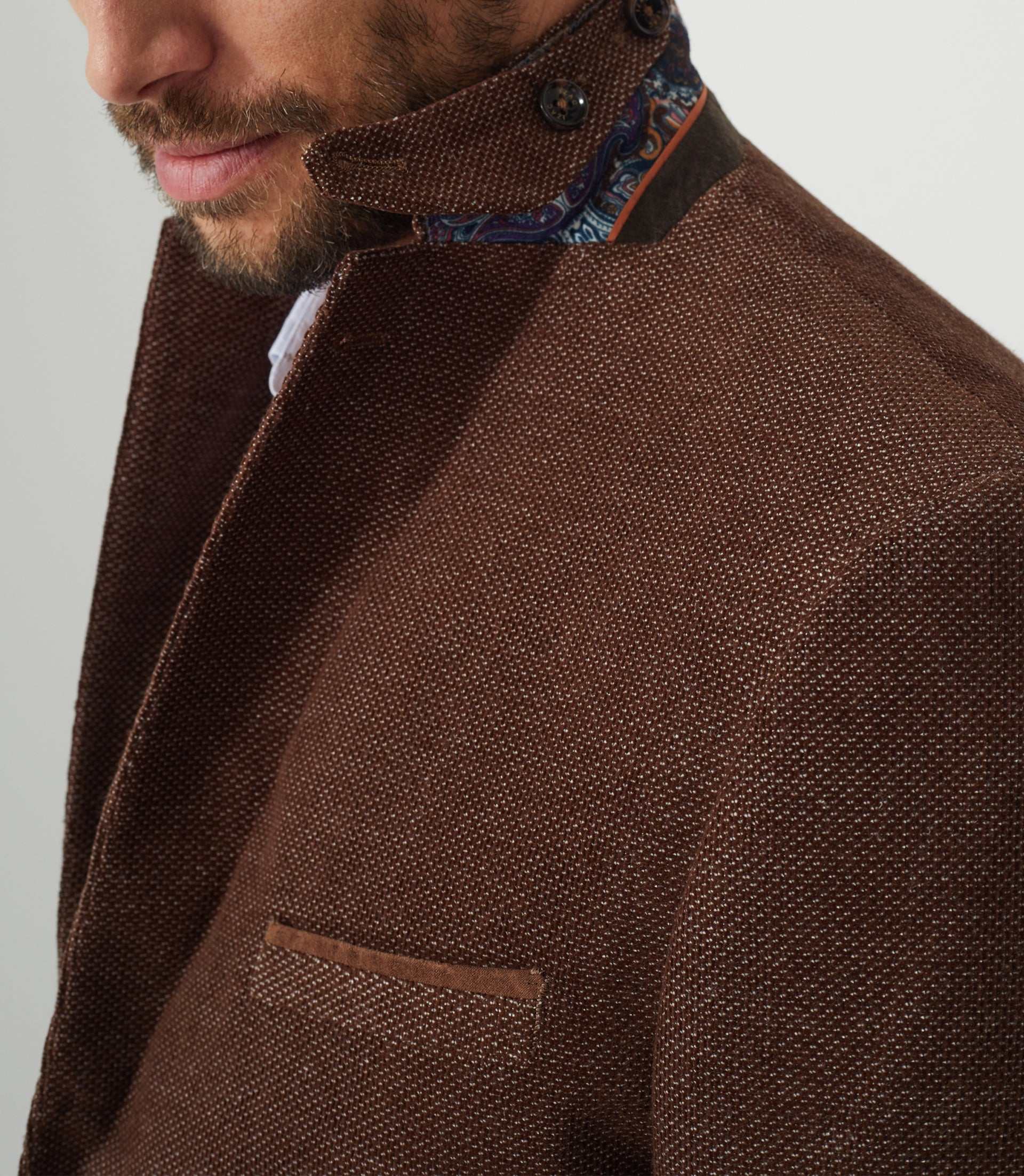 Veste velours fantaisie marron - clair "Record" - IZAC