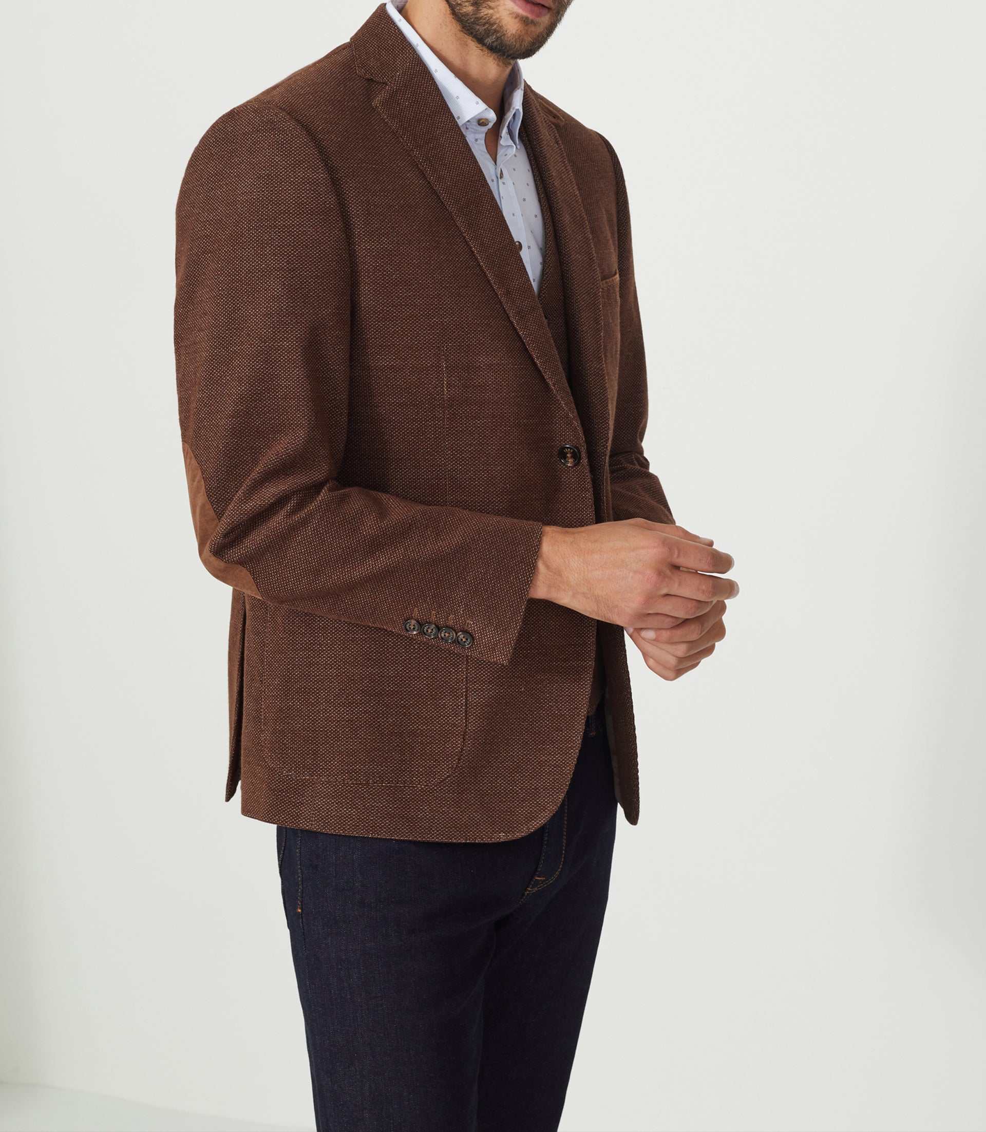 Veste velours fantaisie marron - clair "Record" - IZAC
