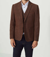 Veste velours fantaisie marron - clair "Record" - IZAC
