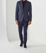 Veste casual en maille faux uni marine "Reflet" - IZAC